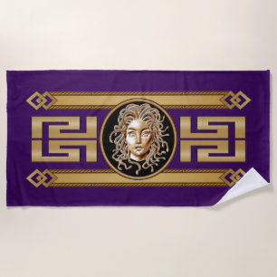 Luxury Medusa Gold beach towel