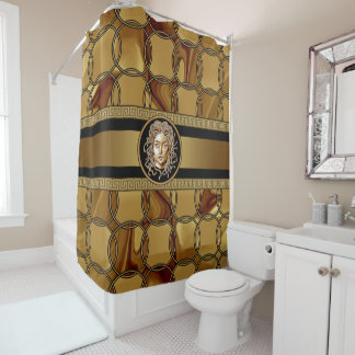 Luxury Medusa Marble & Gold Shower Curtain