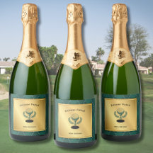 Luxury Men’s Golf Birthday Champagne Bottle Labels