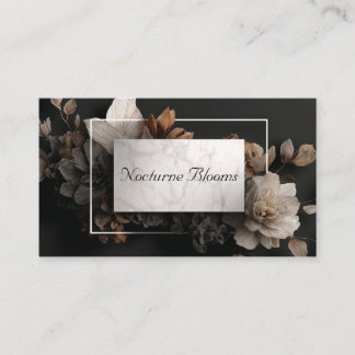 Luxury Metallic Floral Bronze and Marble Business Card