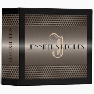 Luxury Metallic Metal Look Monogram Binder