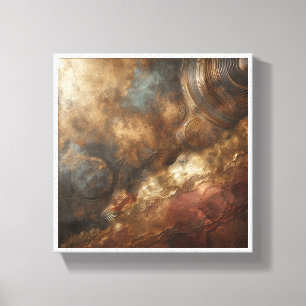 Luxury Metallic Relief Abstract - Industrial Coppe Canvas Print