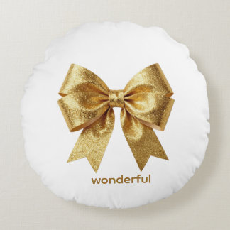Luxury Metallic Sparkle Bow-Home Decor Round Pillow