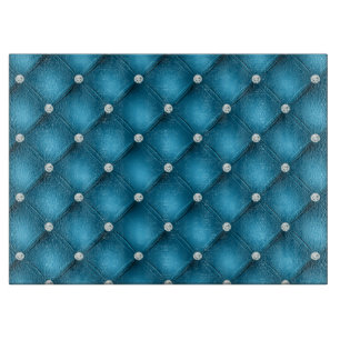Luxury Mid Blue Diamond Tufted Pattern Cutting Board