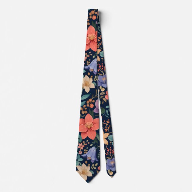 Luxury Midnight Floral Tie (Front)