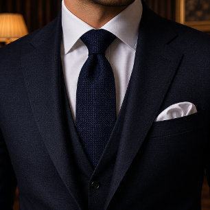 Luxury Midnight Navy Textured Tie