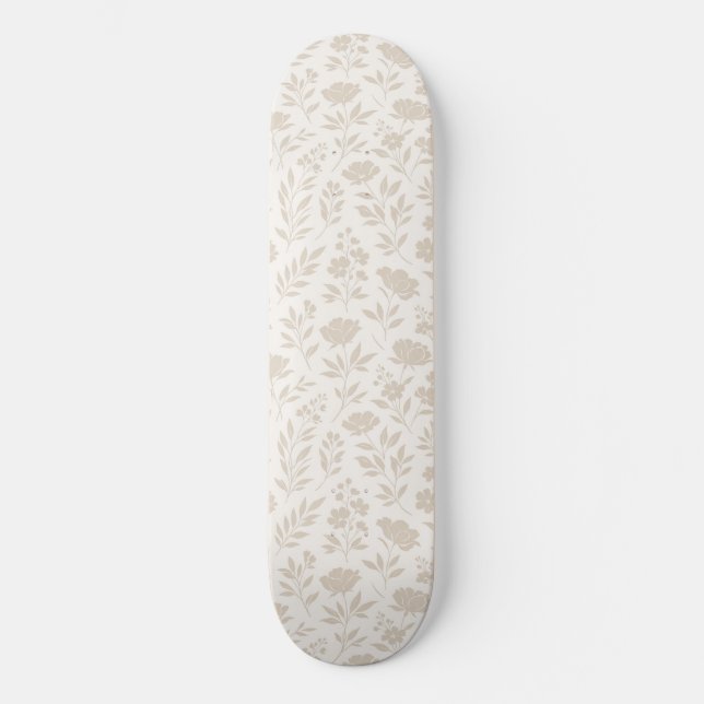 Luxury Minimal Botanical Pattern Skateboard (Front)