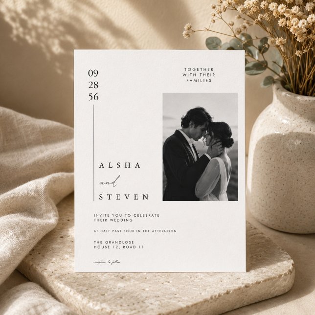 Luxury Minimal Editorial Wedding Invitation. Invitation (Creator Uploaded)