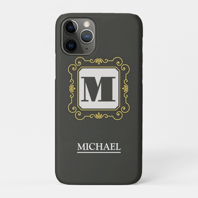 Luxury minimal Modern monogram Case-Mate iPhone Case (Back)