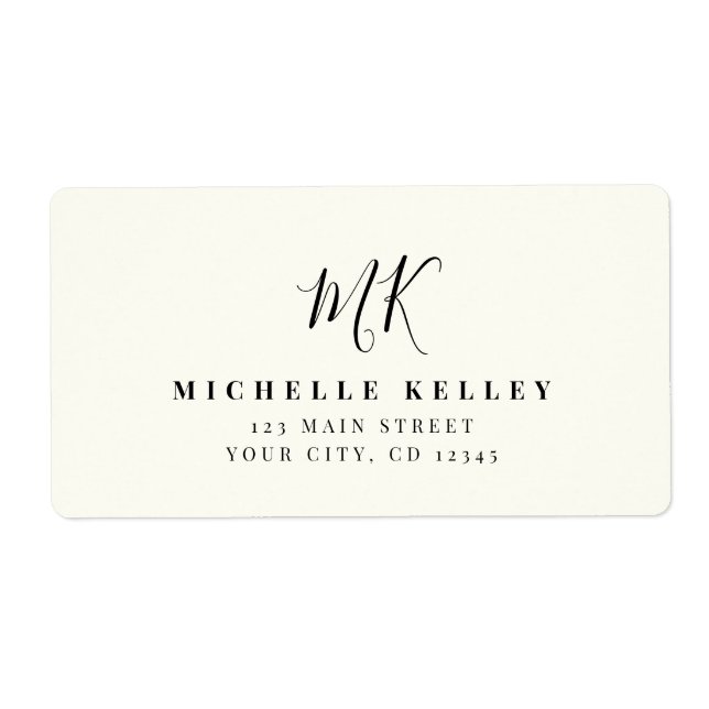 Luxury Minimal Monogram Black Ivory Chic Stylish (Front)