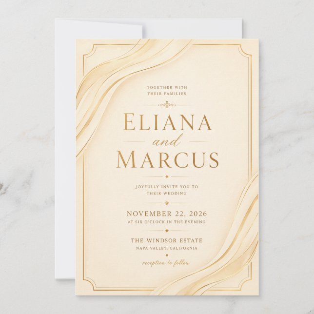 Luxury Minimal Wedding Invitation Template (Front)