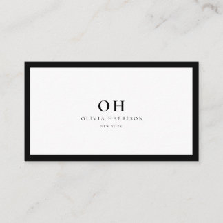 Luxury Minimalist Black and White Business Card