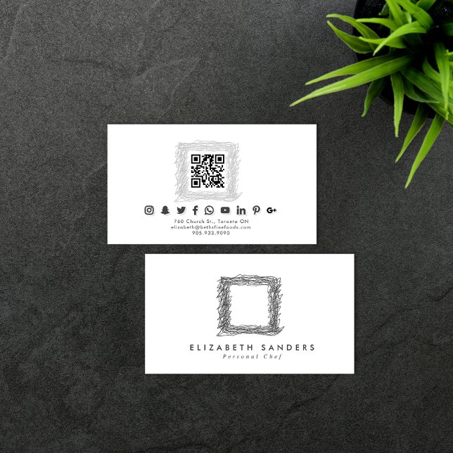Luxury Minimalist Boutique Social Media QR CODE  Business Card (Creator Uploaded)