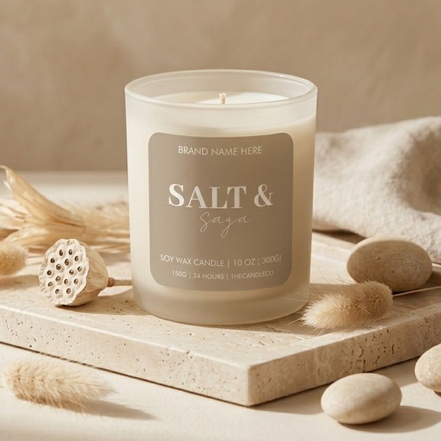 Luxury Minimalist Candle Label Sticker | Editable  (Creator Uploaded)