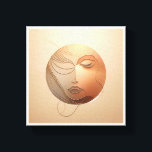 Luxury Minimalist Face Art - Golden Wire Line Art  Canvas Print<br><div class="desc">A stunning piece of modern minimalist art featuring a woman's face rendered in elegant golden wire line art. The delicate gold lines are set against a multi-toned metallic circular backdrop with warm copper and bronze hues. This sophisticated design blends organic feminine curves with industrial metallic finishes, making it a perfect...</div>