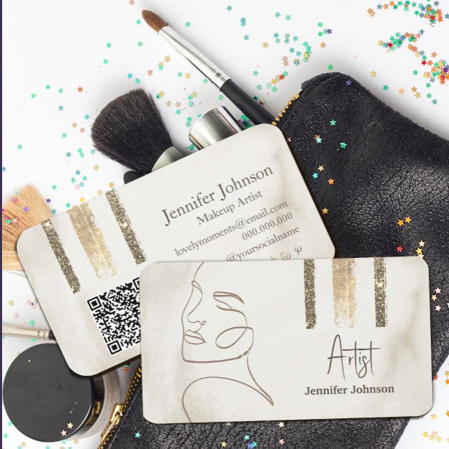 Luxury Minimalist Face Beauty Business Card (Luxury Minimalist Face Beauty Business Card #zazzlemade #minimalistfacebeauty #abstractface #beauty)