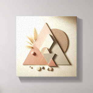 Luxury Minimalist Geometric Art - 3D Abstract Tria Canvas Print