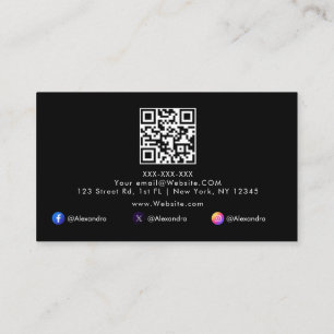Luxury Minimalist QR Code Professional Business Ca Business Card