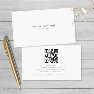 Luxury Minimalist QR Code Professional Business Card