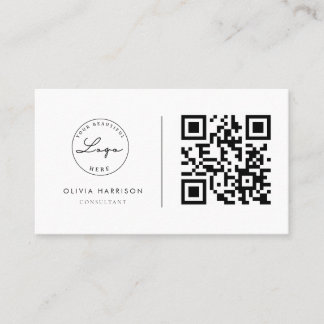 Luxury Minimalist QR Code Professional Business Card