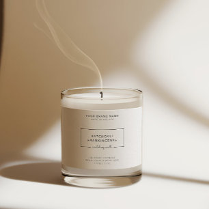 Luxury Minimalist White Candle Product Label