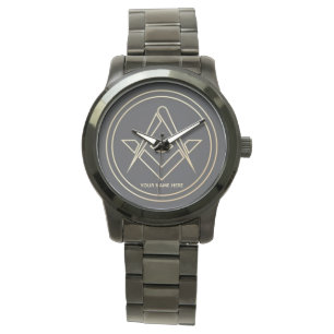 Luxury Minimalistic Freemasonry Golden Emblem Watch