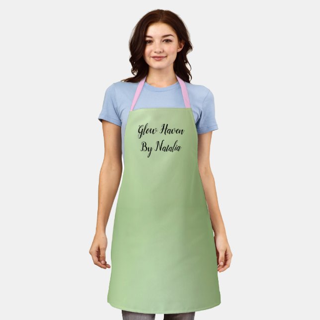 Luxury Mint Green Beauty Salon Apron (Worn)