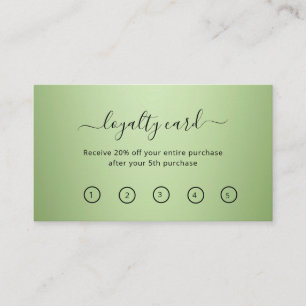 Luxury Mint Green Beauty Salon Loyalty Card