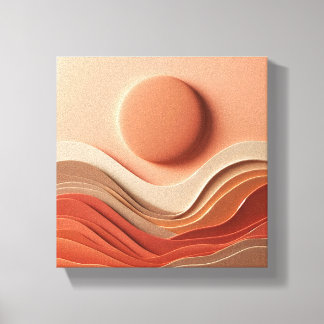 Luxury Modern 3D Abstract - Layered Hill Canvas Print
