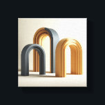 Luxury Modern 3D Arches Art - Minimalist Geometric Canvas Print<br><div class="desc">A striking minimalist digital artwork featuring a series of interlocking 3D arches. The composition showcases a sophisticated contrast between shimmering metallic gold and matte charcoal grey finishes. Set against a clean neutral background, this architectural piece creates a sense of depth and structured elegance, ideal for contemporary executive offices or luxury...</div>