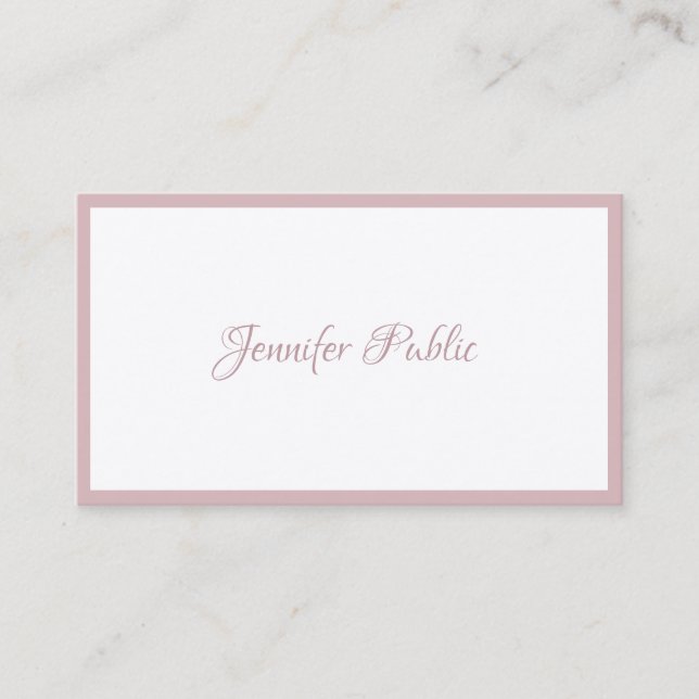 Luxury Modern Calligrahy Script Minimalist Elegant Business Card (Front)