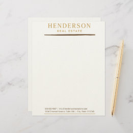 Luxury Modern Chic Gold & Mahogany Design (8.5x11) Letterhead