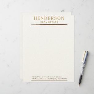 Luxury Modern Chic Gold & Mahogany Design (8.5x11) Letterhead
