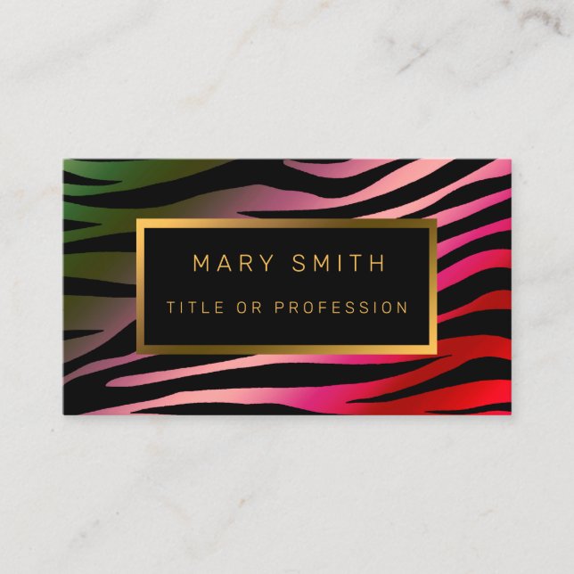Luxury Modern Colourful Tiger Add Your Text Business Card (Front)