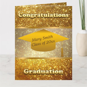 Luxury Modern Customize Gold Glitter Card