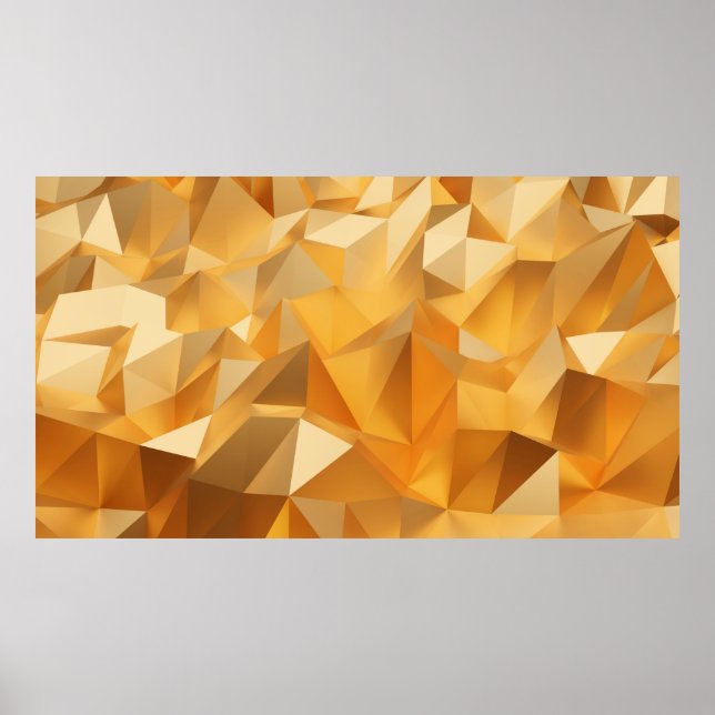 Luxury modern design gold polygon background 3d re poster (Front)