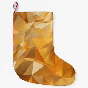 Luxury modern design gold polygon background 3d re small christmas stocking
