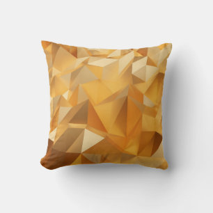 Luxury modern design gold polygon background 3d re throw pillow