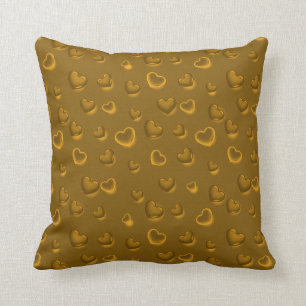 Luxury Modern Elegant Glitter Gold Heart Throw Pillow