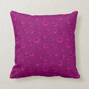 Luxury Modern Elegant Glitter Pink Heart Throw Pillow