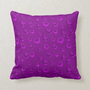Luxury Modern Elegant Glitter Purple Heart Throw Pillow
