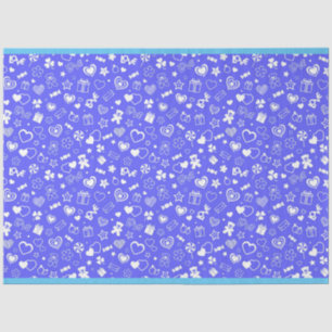 Luxury Modern Elegant Love Blue Heart Tissue Paper
