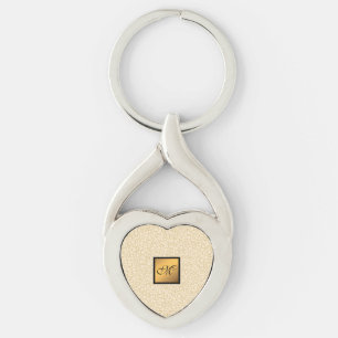 Luxury Modern Elegant Love Gold Heart Keychain