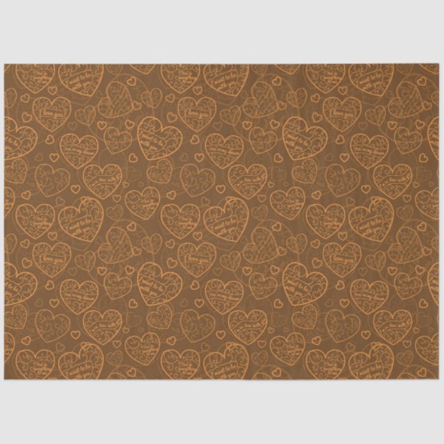 Luxury Modern Elegant Love Gold Heart Tissue Paper (Front)