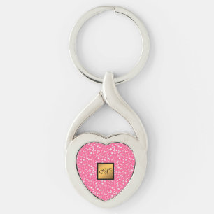 Luxury Modern Elegant Love Pink Heart Keychain