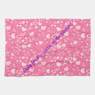 Luxury Modern Elegant Love Pink Heart Kitchen Towel