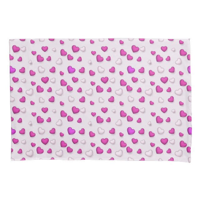 Luxury Modern Elegant Love Pink Heart Pillowcase (Front)