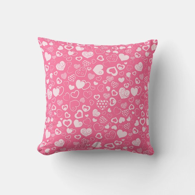 Luxury Modern Elegant Love Pink Heart Throw Pillow (Front)
