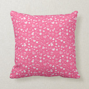 Luxury Modern Elegant Love Pink Heart Throw Pillow