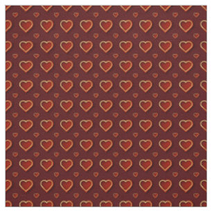 Luxury Modern Elegant Love Red Gold Heart Fabric